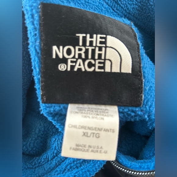 The North Face Blue Black Fleece Full Zip Jacket Women’s Small Fit Youth XL - Picture 5 of 6